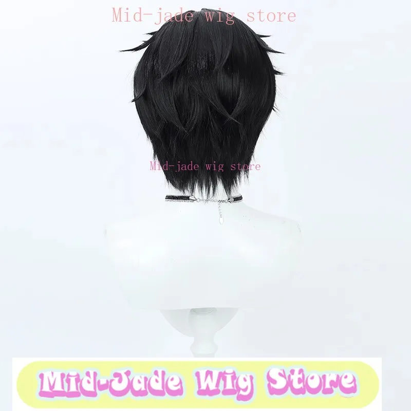Mid-jade Wig Anime Game Costume Prop Synthetic Wig Heat-Resistant Fiber Valorant Jett Cos Anime Female Cosplay Halloween Wig