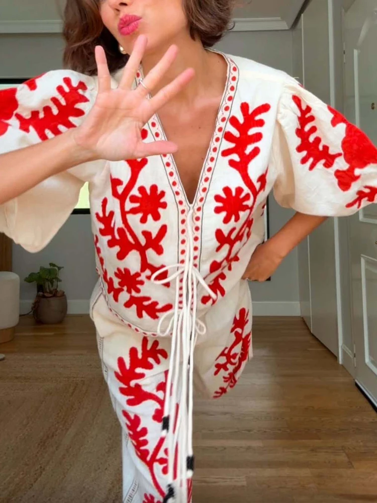 Sexy V-Neck Puff Sl… - image