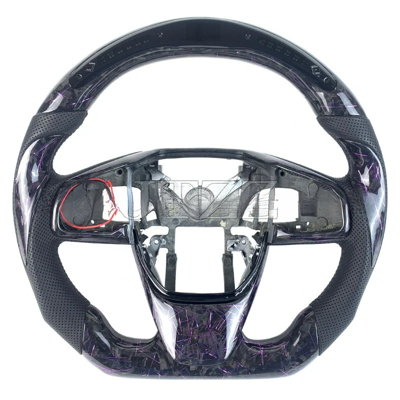 For Honda 10th Generation Civic LED Forged Carbon Fiber Steering Wheel Modification 2016 2017 2018