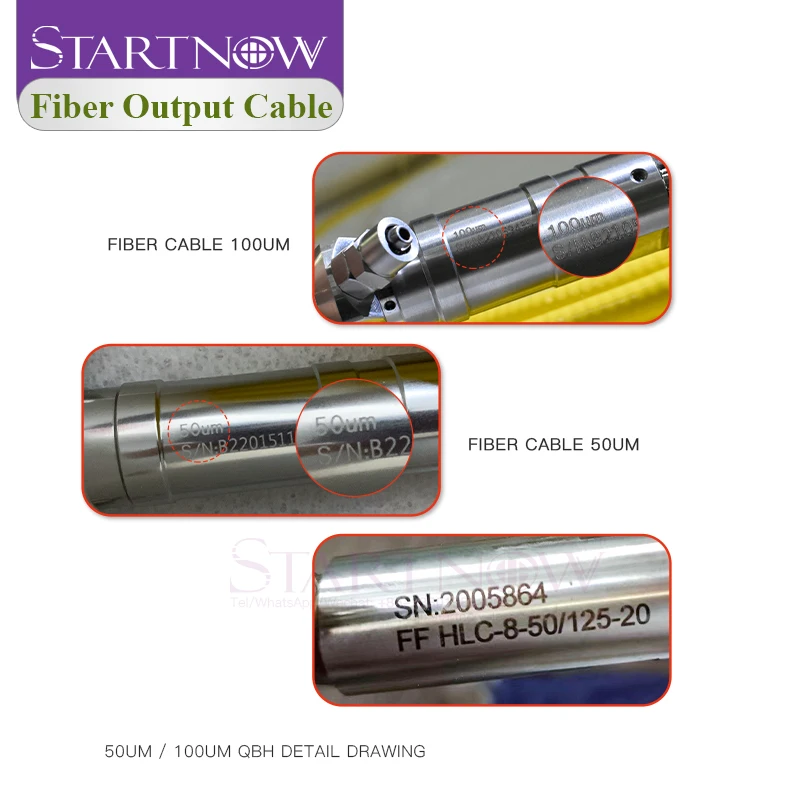 Imagem -02 - Startnow-fiber Patch Cord Laser Cabo de Sinal Óptico Fonte Laser Ipg Raycus Max Fsi600 D80 Qbh 20 m 50um 10m