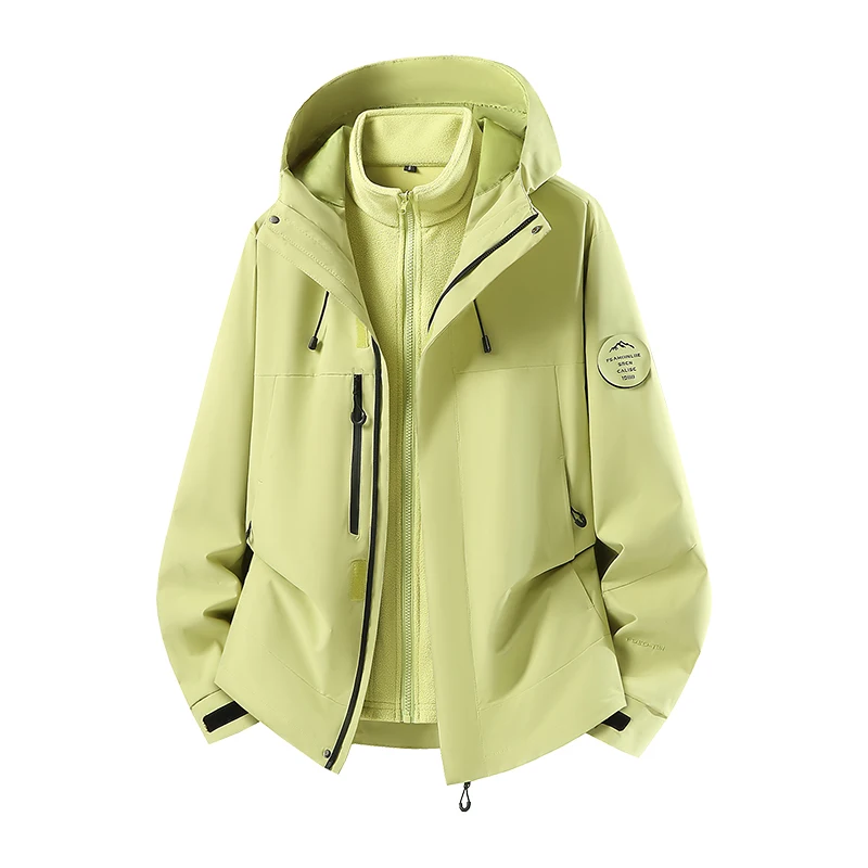 Outdoor 3-in-1 Jacket Women's Autumn Winter Windproof Hooded Thick Mountaineering Clothing Waterproof Warm Stormtrooper Jacket