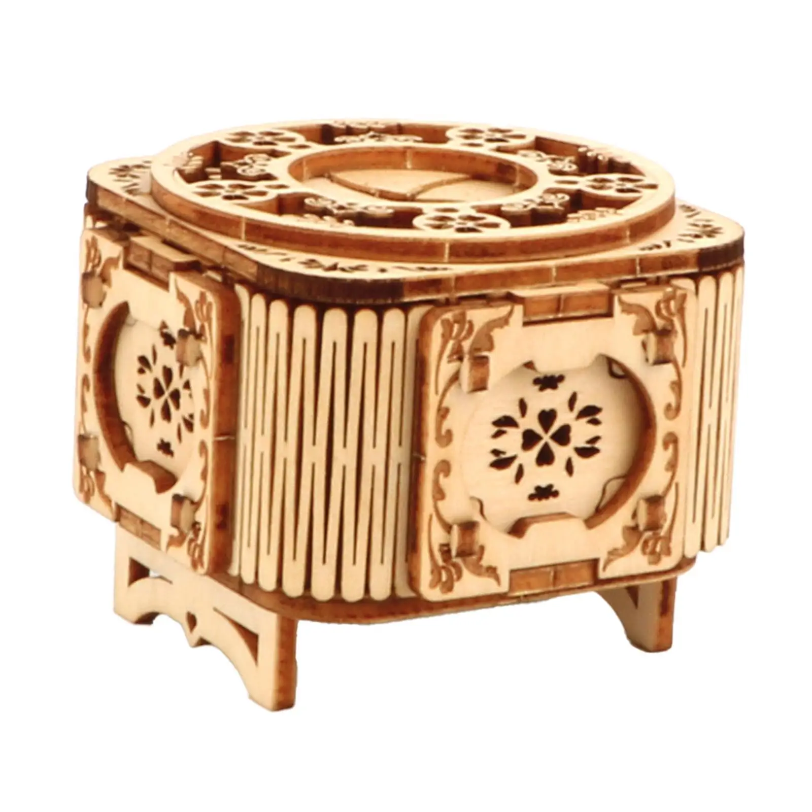 3D Wooden Puzzle Box Keepsakes Storage Brain Teaser Mechanical Box Money Box Treasure Box Musical Jewelry Box for Adults