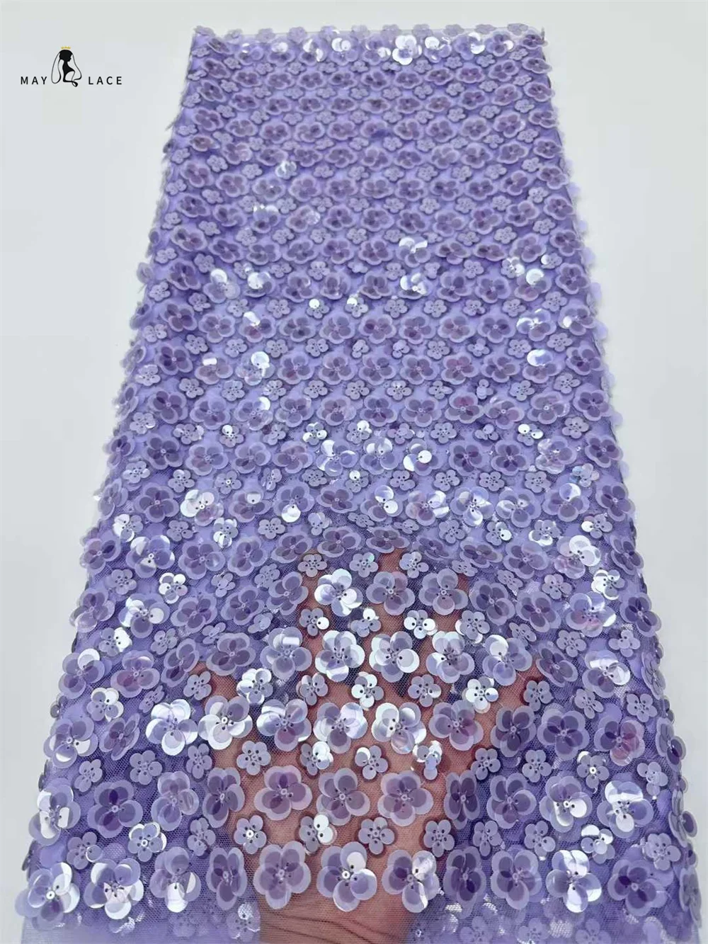 2025 Latest African Sequins Lace Fabric High Quality Embroidery French Sequins Nigerian Net Lace For Wedding Party Dress Sewing