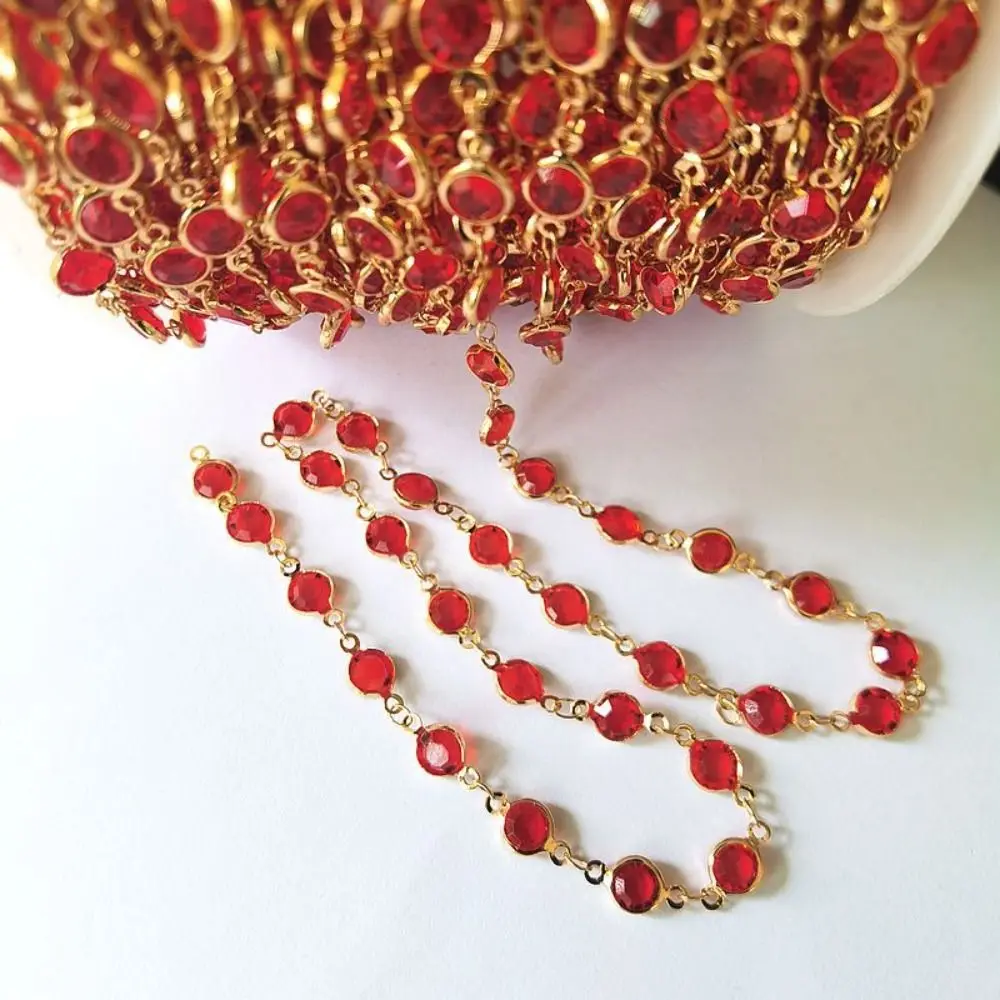 1Meter Shiny Crystal Beads Chains Zircon Crystal Beads Necklace Chain Making DIY Beaded Making