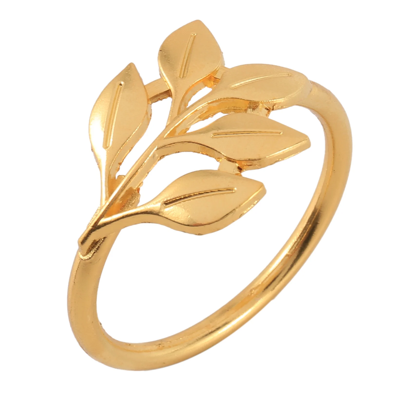 Anneau de Serviette en Or pour Décoration de Table, 6 Pièces/Lot, Motif Feuilles d'Automne, Cercle, Hôtel, Mariage, Noël