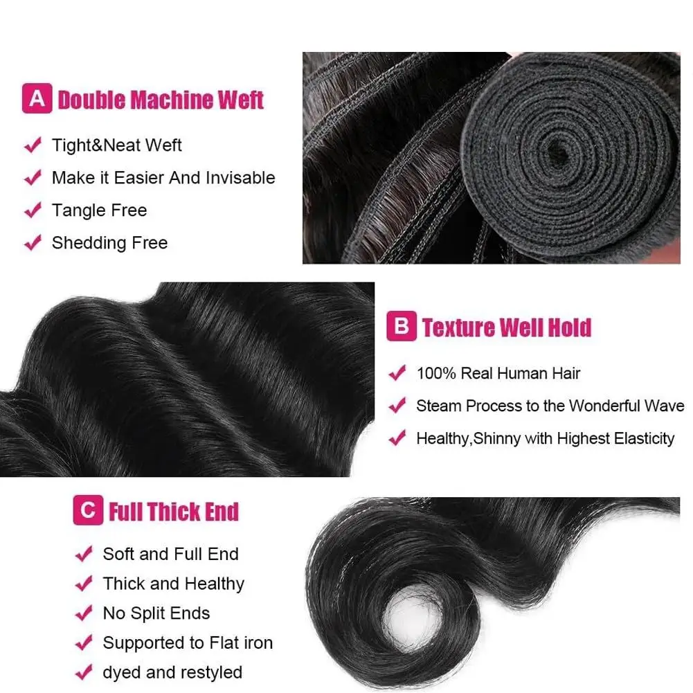 Koningin Trouwen Losse Golf Menselijk Haar Bundels 100% Braziliaanse Menselijk Haarverlenging Natuurlijk Zwart 1/3/4 Bundels voor Vrouwen Dubbel Getrokken