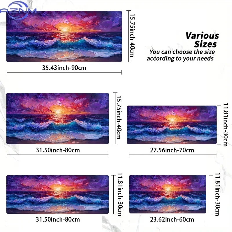 Sunset Ocean Rubber Mouse Pad, Multiple Specifications Available, Ideal for Programmers & Gamers, Perfect as St. Patrick's Day,