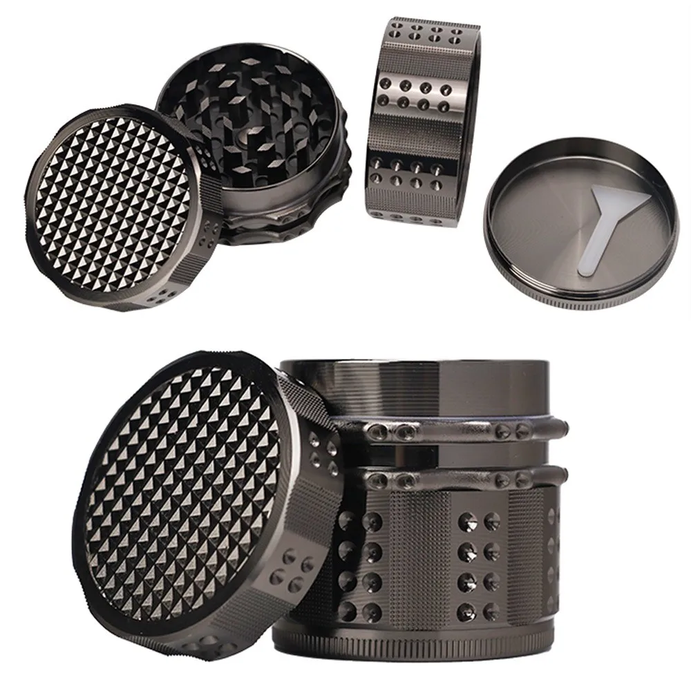 

52MM 4 Layer Metal Herb Grinder High Quality Black Manual Herb Crusher Mens Gift Smoking Accessory