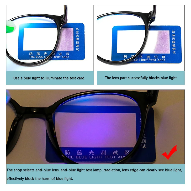 Round Anti-Blue Light Glasses Large Square Frame Computer Gaming Eye Protection Fashion Classic Retro Plain Glass Spectacles