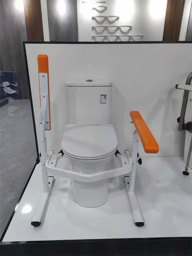 Custom YJL Factory Direct Toilet Safety Rail Height Adjustable Grab Bar Bathroom Toilet Frame With Upturnable Armrest