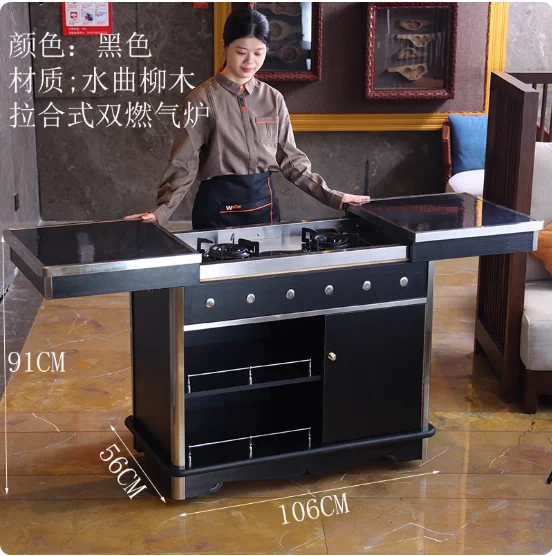 High-end cooking dining car hand-pushed mobile on-site heating cooking hall to make a car