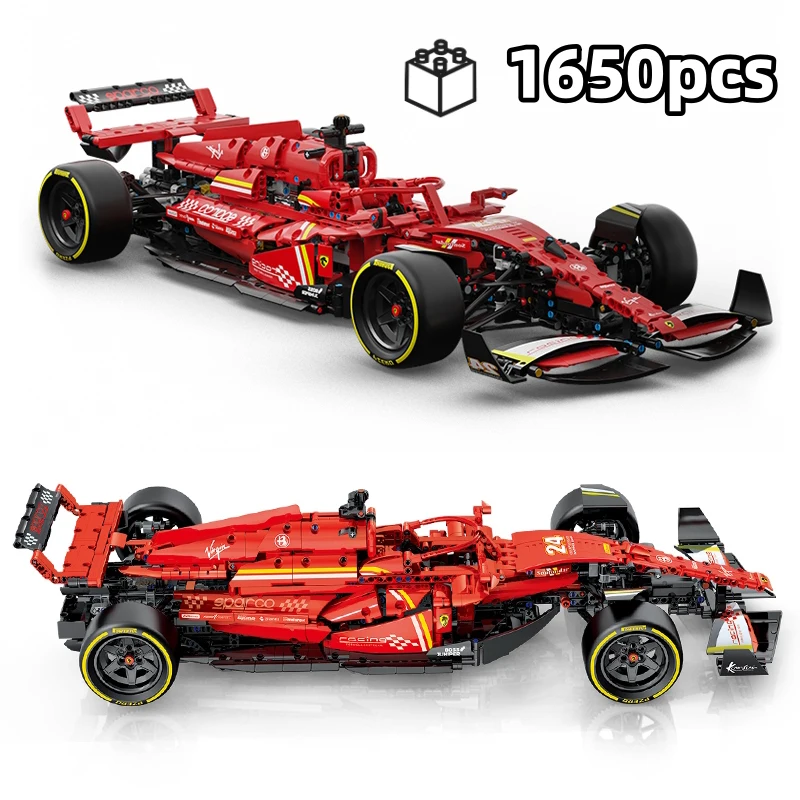 

Технический конструктор 1:8: Спортивный гоночный автомобиль, 1650 деталей, красный, модель из кирпичиков, DIY-конструктор для любителей автомобилей, для мужчин
