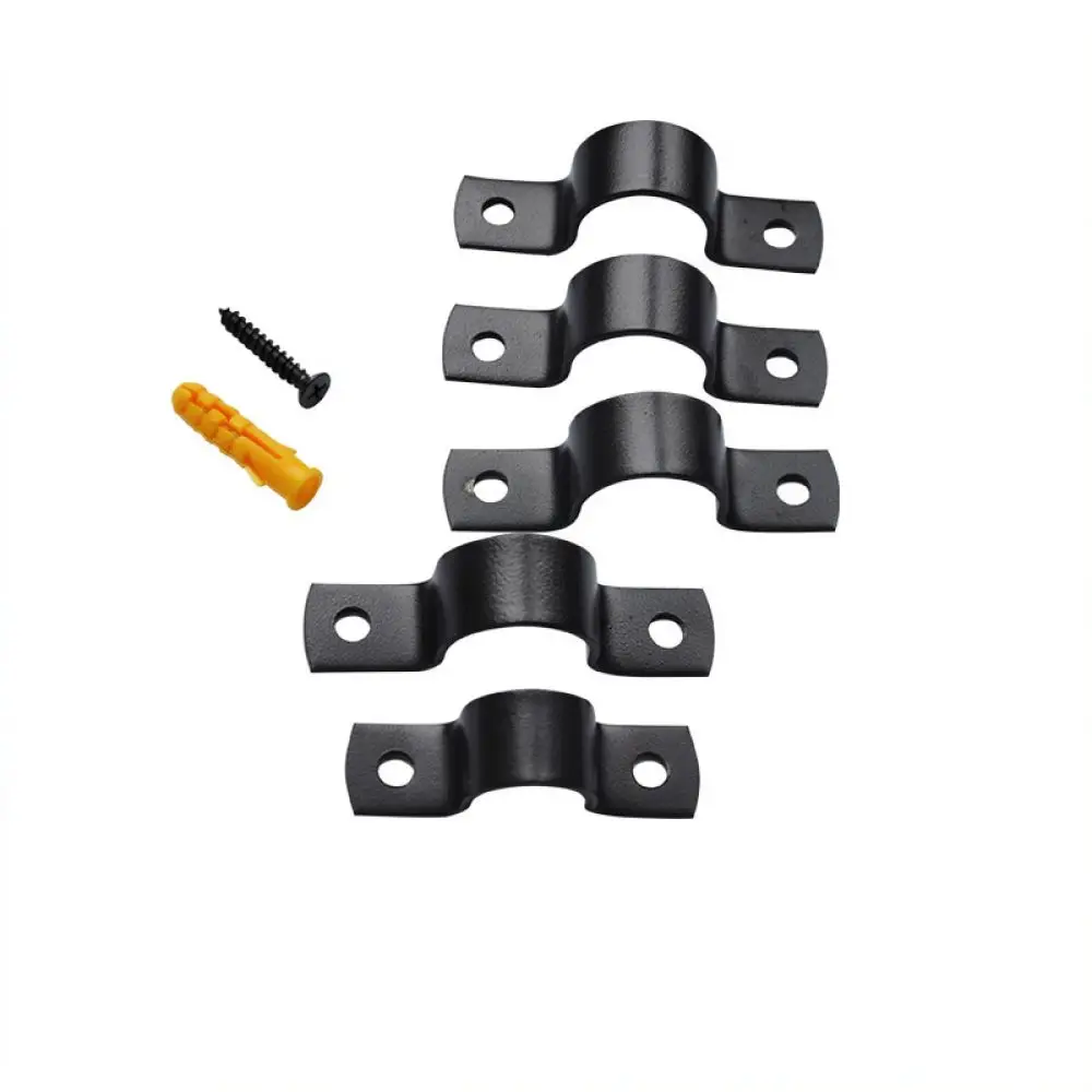 Heavy Duty Black Saddle Clamp Metal Pipe Holder For Plumbing Installation And Diy Industrial Decor Shelf Hardware