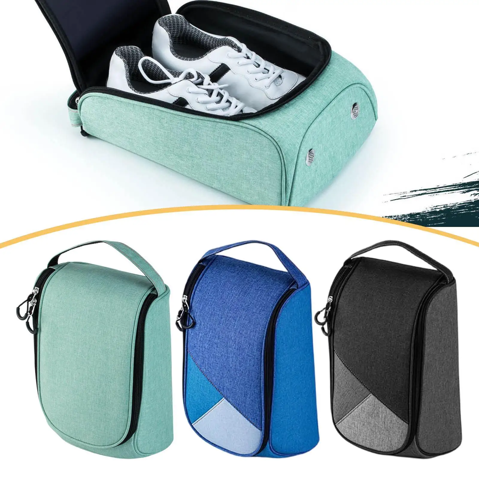 

Golf Shoe Bag Waterproof Ventilation,Large Capacity,Versatile Easy to Carry,with Handle Travel Shoe Carrier Carry Bag Organizer