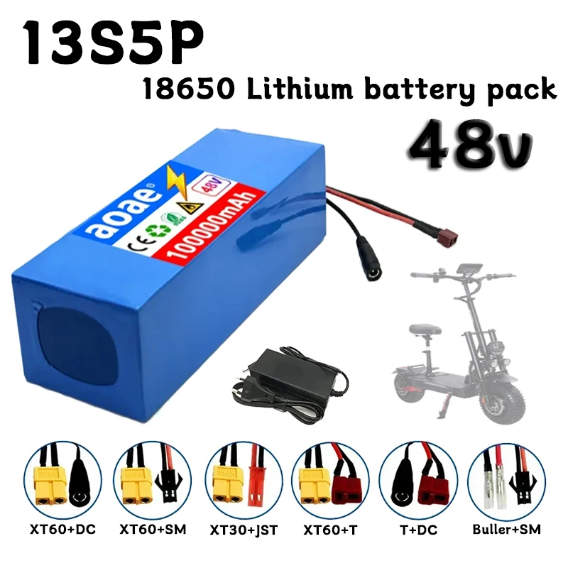 

13S5P 48V 100Ah 18650 Lithium Battery Pack 1000W built-in 30A BMS sed for scooter and electric bicycle batteries
