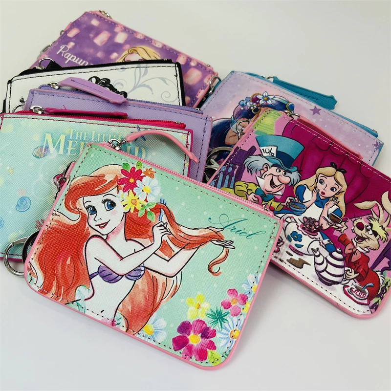 Disney Princess Anime Card Holder Cartoon Storage Bags Coin Wallet Handbag Kid Girl Birthday Gift