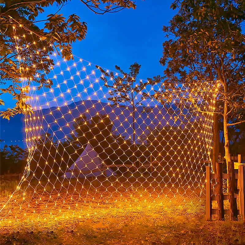 6x4M 3x3M LED Net Mesh Light Christmas Window Curtain String Light Outdoor Fairy Light Garland for Wedding Holiday Decor Lamp