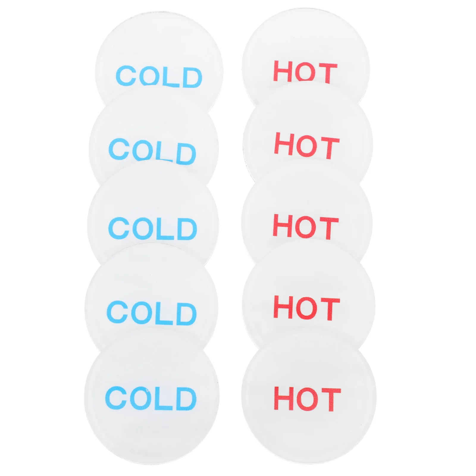

10Pcs Acrylic Hot Cold Water Signs Durable Faucet Indicators Hotel Bathroom Supplies Water Labels Hot Stickers