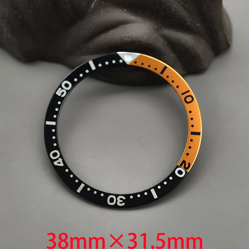 تخصيص 38 مللي متر x 31.5 مللي متر شقة الألومنيوم الحافة إدراج حلقة ل SRPD SKX007 SKX009 ساعة حافظة NH35 NH36 حركة الرجال ساعة تجديد جزء