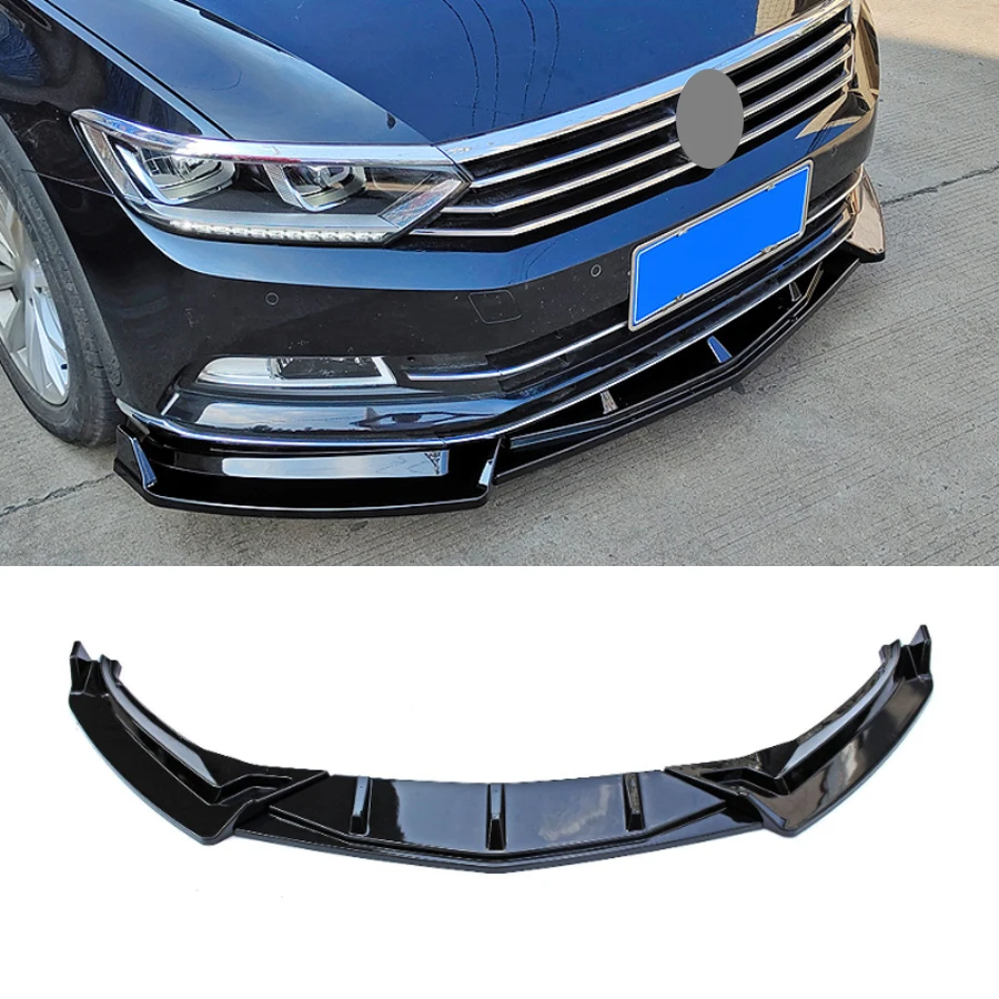 Car Front Bumper Lip For VW Volkswagen Passat B8 2017 2018 2019 Splitter Spoiler Body Kits Diffuser Protector Cover