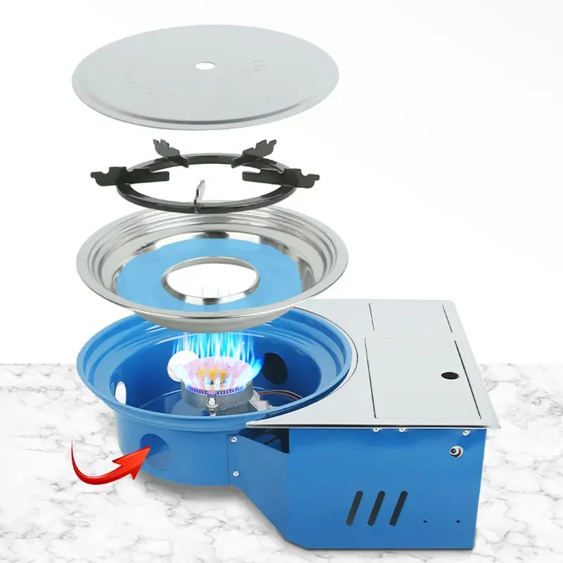 Korean Restaurant Indoor Embedded Table Top Samgyupsal Butane BBQ Grill Edelstahl