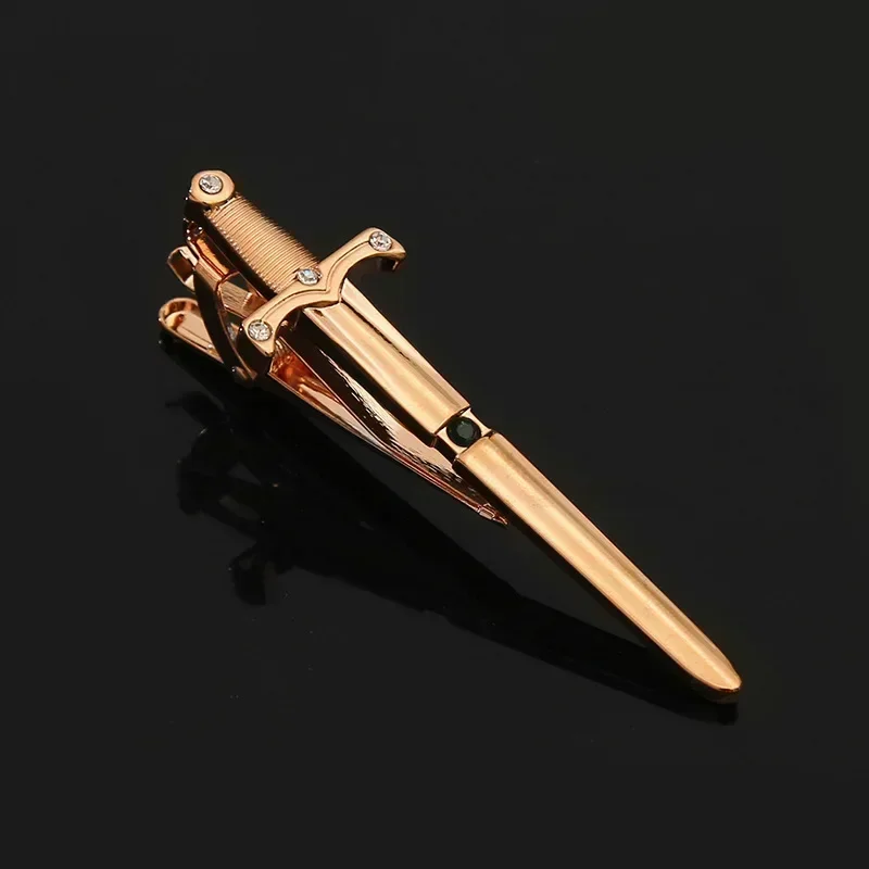 Sword Tie Clip Personality Men\'s Business Banquet Party Formal Dress Shirt Necktie Accessories Fashion Simple Crystal Ties Clips