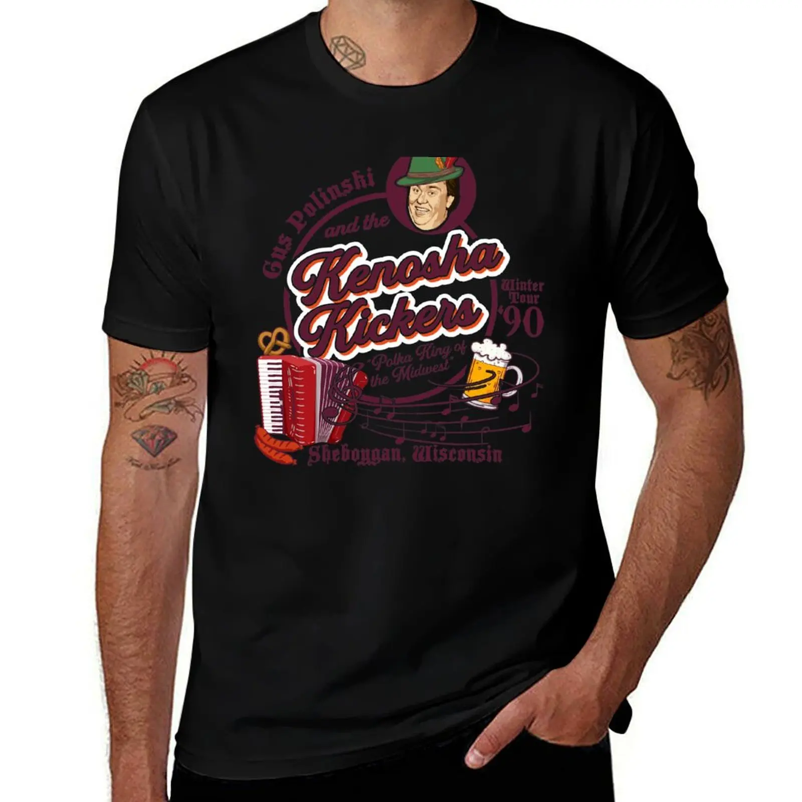 

Kenosha Kickers the Polka King of the Midwest T-Shirt gifts for boyfriend Short sleeve tee hippie clothes clothes for men