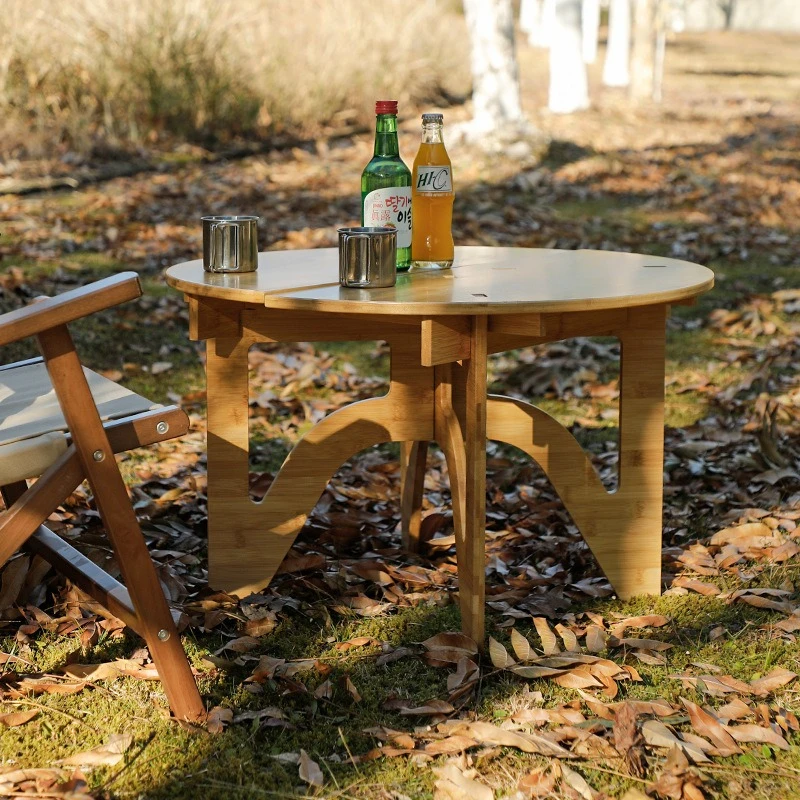 Outdoor Folding Camping Table Thickened Panel High Load-bearing Capacity Courtyard Barbecue Tea Tables Movable Camping Supplies