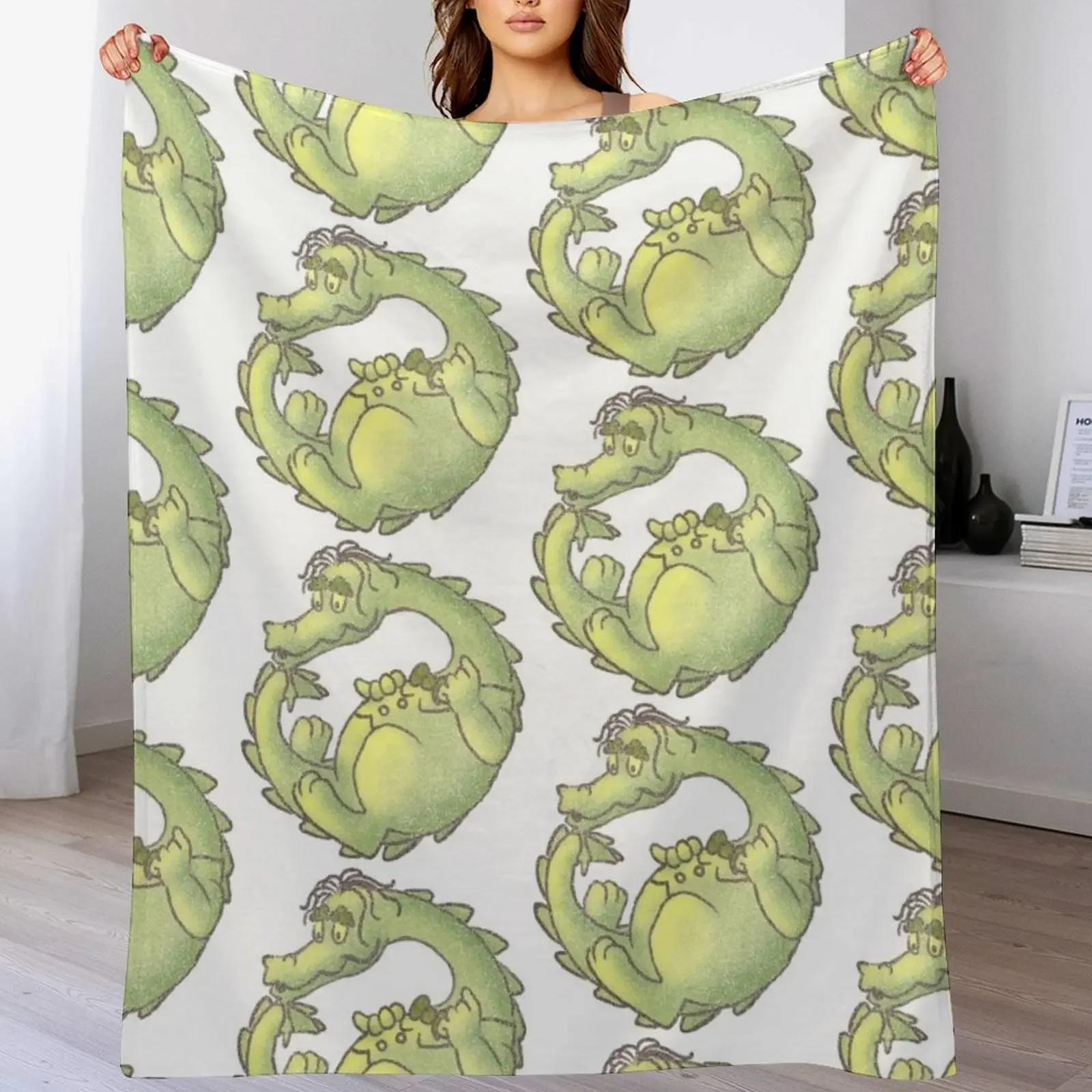 

Classic Puff the Magic Dragon Throw Blanket Soft Plush Plaid Flannel Single Blankets