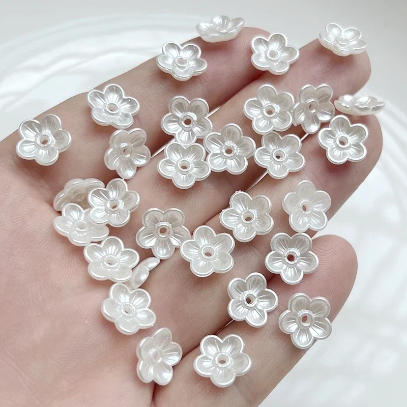 60pcs 12mm ASB white petal loose beads for jewelry making DIY handicraft brooch earrings accessories flower beads