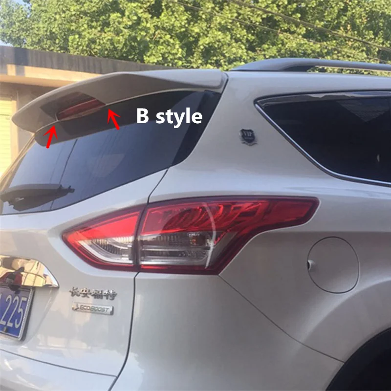 2 Style For Ford Kuga Escape Roof Spoiler 2013 - 2019 ABS Material Carbon Fiber Look Car Rear Trunk Wing Accessories Body Kit