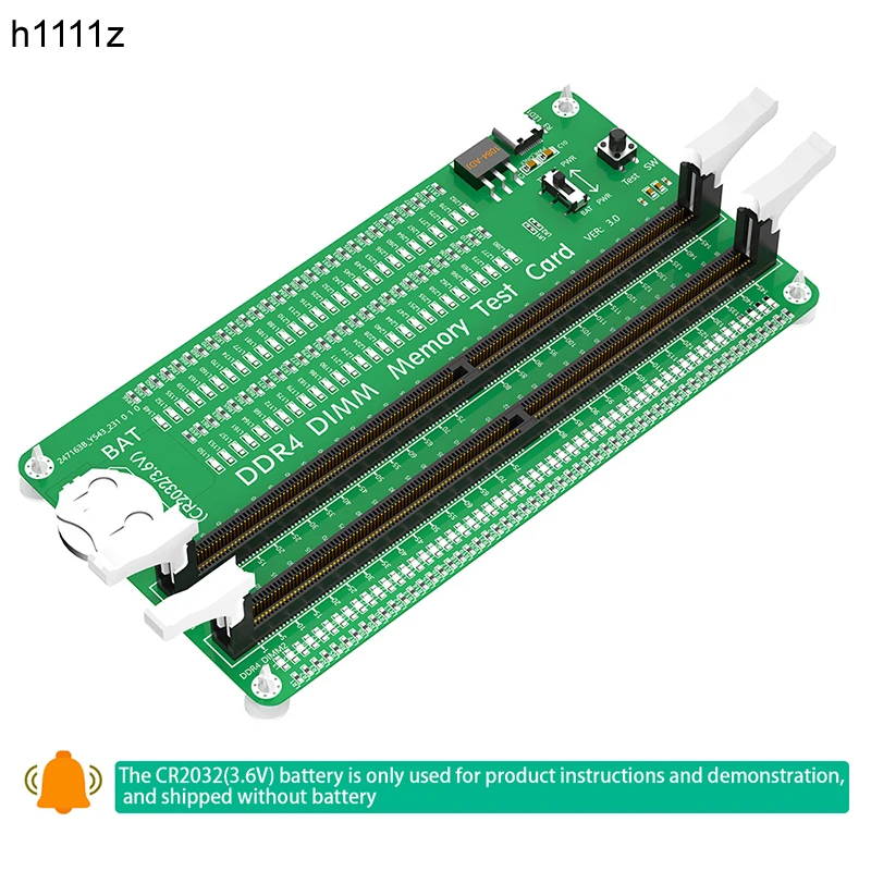 Desktop Computer Motherboard Memory Slot 2x DDR4 DIMM Memory RAM Test Diagnosis Adapter With LED Indicators Long Latch Test Card