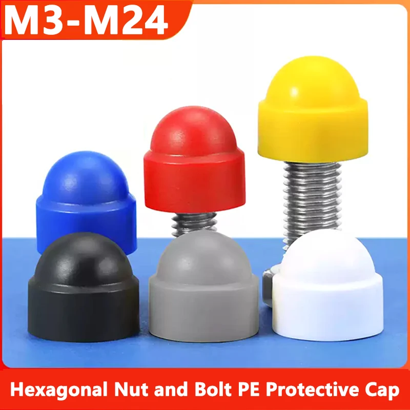 

Hexagon Nut Bolt Protection Cap PE Plastic Decorative Cover M3 M4 M5 M6 M8 M10 M12 M14 M16 M18 M20 M22 M24 White/Black/Red/Blue