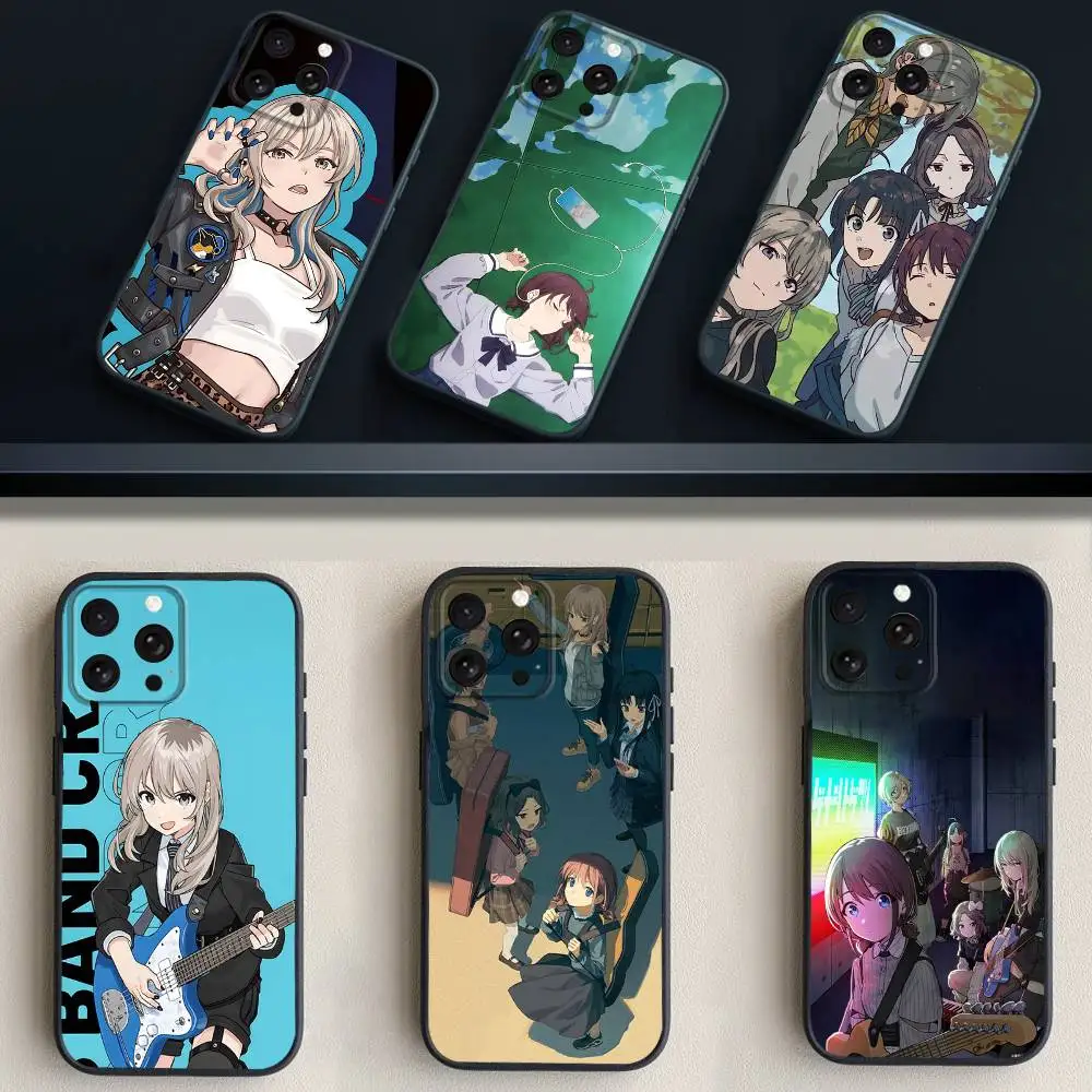 

Anime G-Girl B-Band Cry Phone Case For iPhone 17,16,15,14,13,12,11 Plus,Pro Max,XS,X,XR,SE,Mini,8,7,Soft Silicone Black Cover