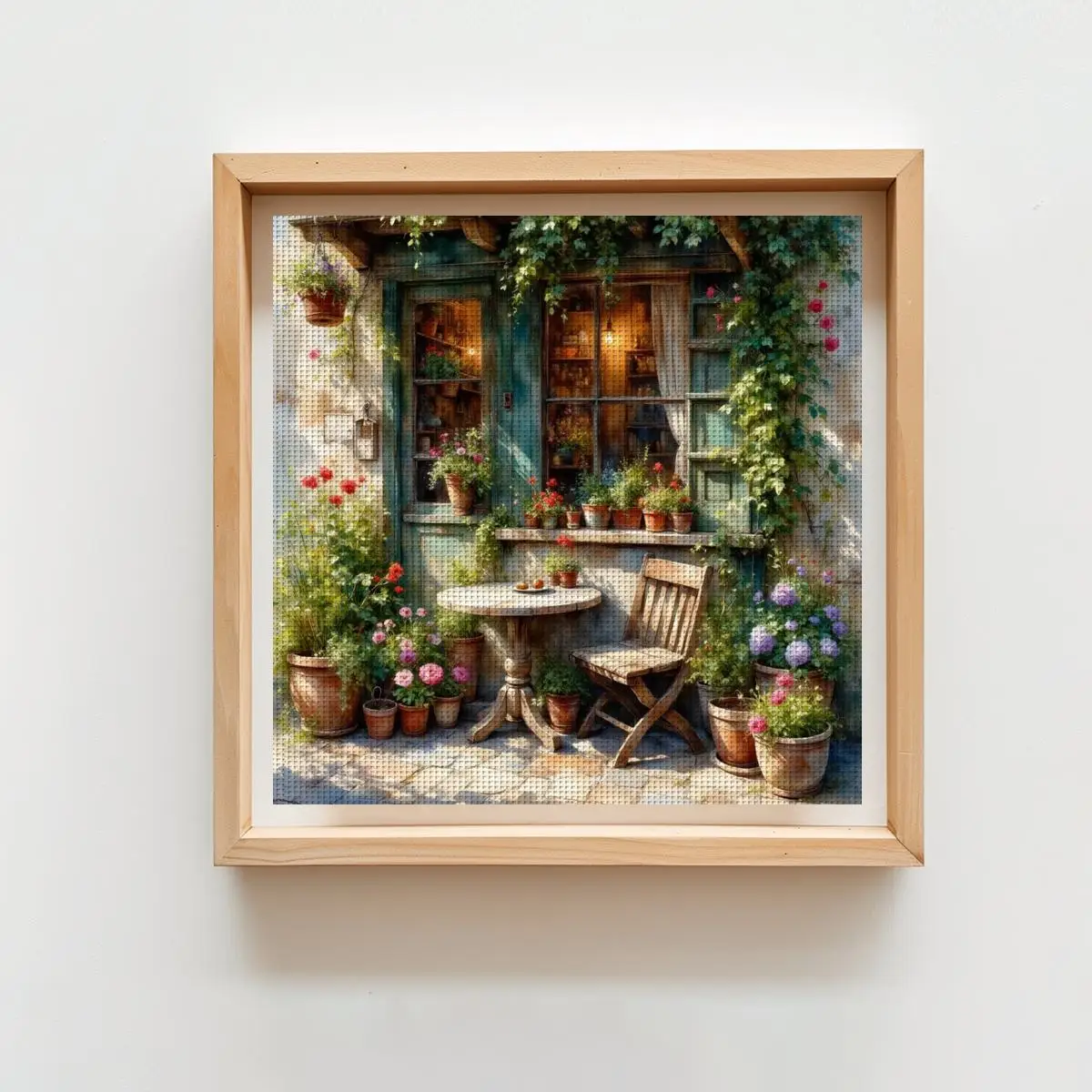 1pc 40X40CM/15.74inch back garden Stamped Cross Stitch Kit DIY Kit 11/14CT DIY Embroidered Set DIY Cross-Stitch Set