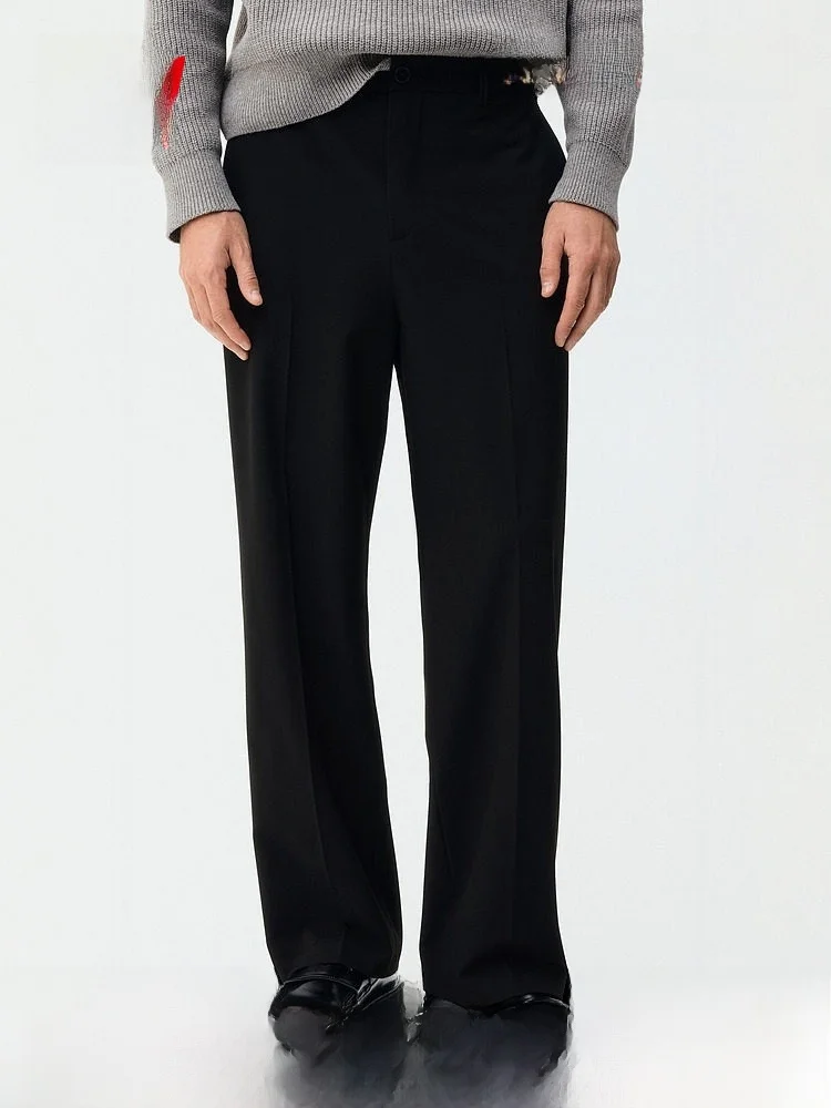 

H&M Men's Casual Pants 2026 Summer New 3D Suit Pants Commuting Straight Leg Pants mid Waist Daily Wear Polyester Viscose Spandex