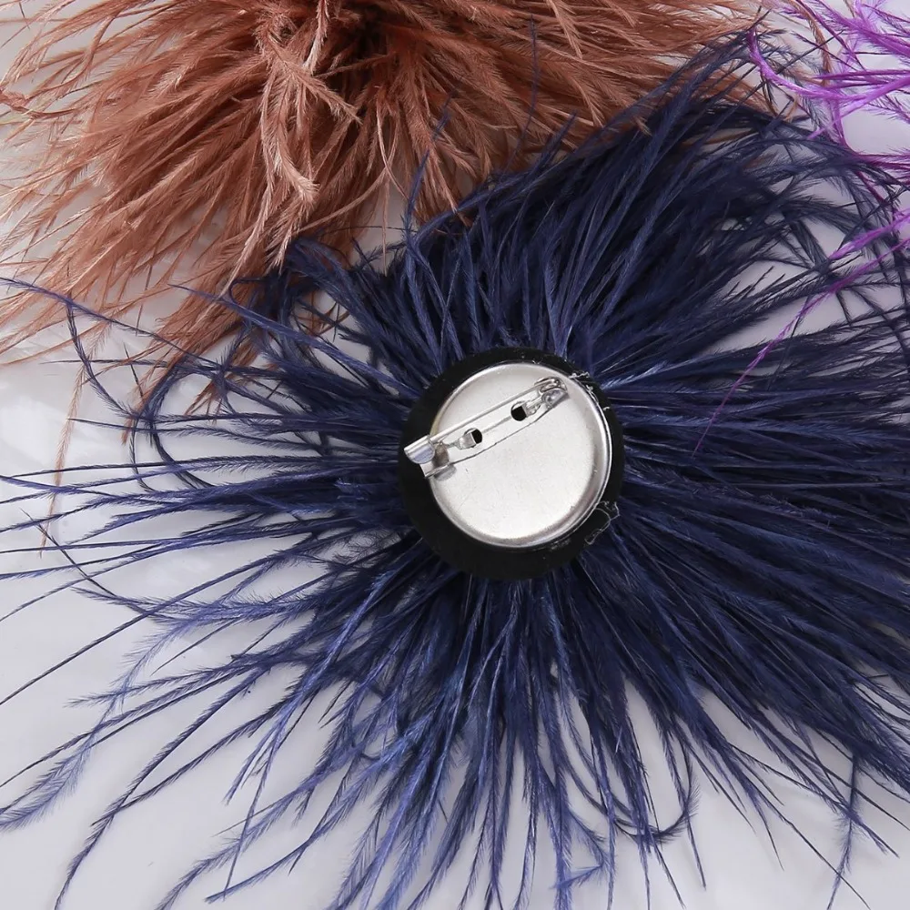 Neue 14 cm handgemachte Feder Blume Brosche Pin für Frauen Hochzeit Party Abzeichen Anstecknadeln Zubehör Modeschmuck Geschenke – Detail 6