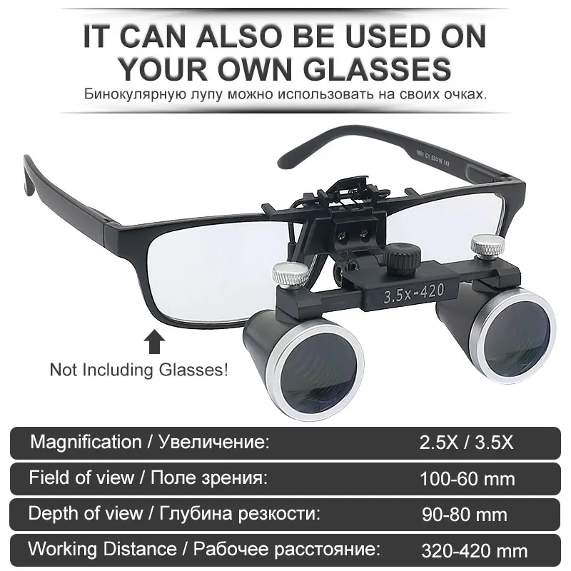Dental Loupes 2.5X 3.5X Magnification Binocular Magnifier Dentistry Surgical Optical Glass Lens Dentist