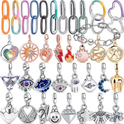 925 Solid Silver Me Serie Mini Dangle Connector Links Charm De Eye Kralen Fit Originele Pandora Me Armband Ketting Diy sieraden