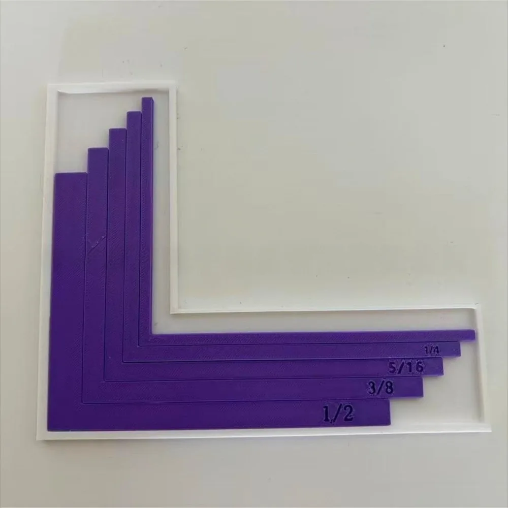 Color-Coded Precision Layering Ruler Size Tabs With Storage Case Paper Craft Alignment Guide L-Shaped Design L-Shaped Ruler Tool