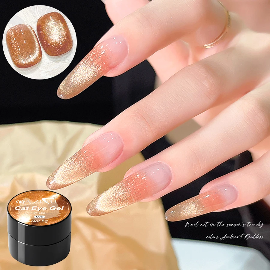 1-4 Uds. De esmalte de uñas de Gel de ojo de gato con Flash dorado Popular, cuentas de cristal Flash de Color a la moda para primavera y verano, salón de uñas de ojo de gato