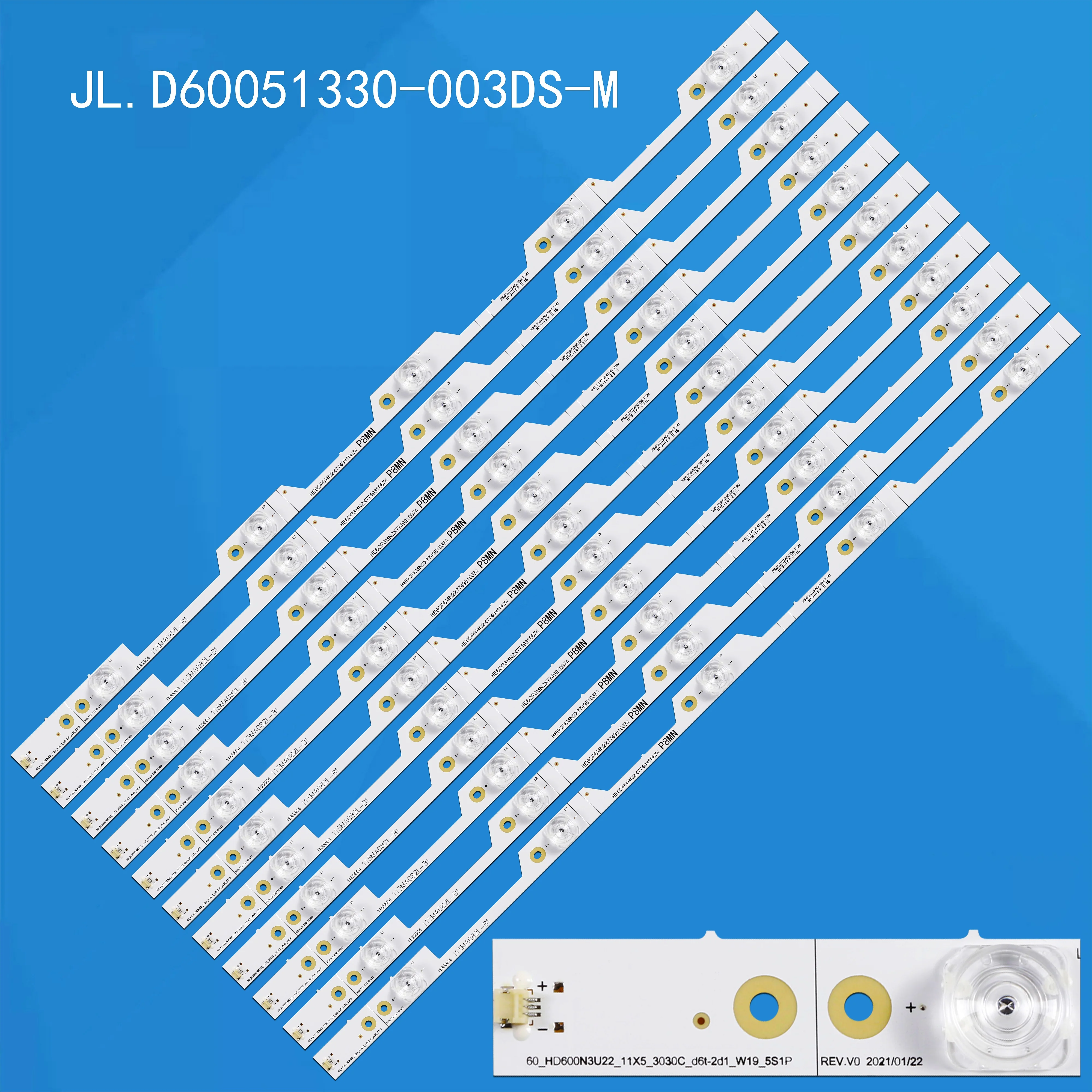 

LED backlight bar 5LED For 60 HD600N3U22 11X5 3030C D6T 60R6E 60H6E 60R5800E LED60N3700UA LED60EC680US LED60N6000U