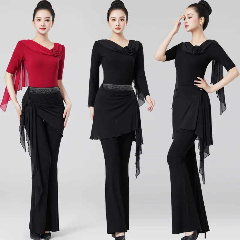 New Latin Dance Ensemble for Women Adult Figure Training Wear Premium Modelling Dance Practice Instructor Attire Etiquette Wear