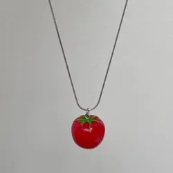 Tomato Pendant Necklaces for Women Girls Cute Tomato Pendant Chokers Tomato Pendant Neck Aesthetic Jewelry