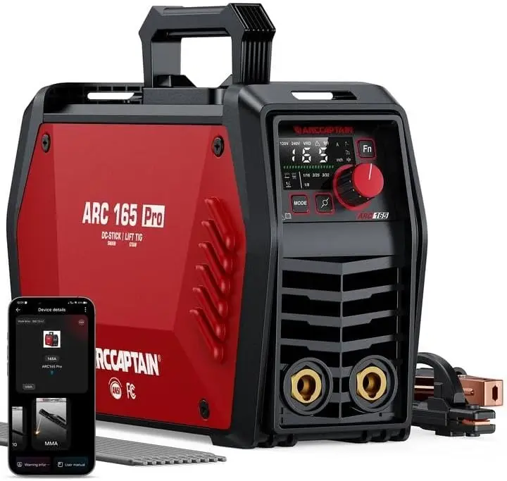 ARCCAPTAIN ARC165PRO 165A Smart Inverter Stick Welder Portable ARC Welding Machine with APP Connectivity