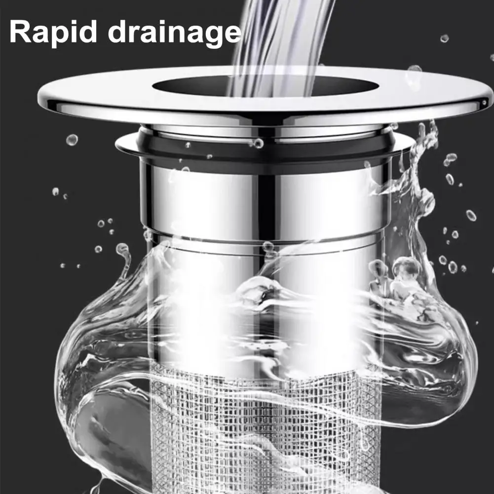 Pop Up Bathroom Drain Stopper Universal Pop-up Bathroom Sink Stopper with Anti-clogging Basket Hair Catcher for 1.1-1.45 U.s