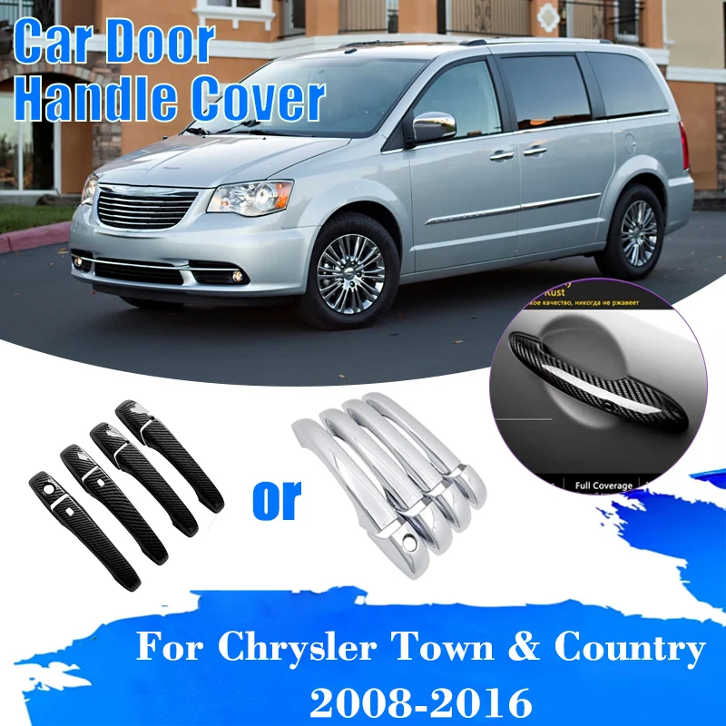Car Door Handle Cover For Chrysler Town & Country 2008-2016 Lancia Grand Voyager Chrome Outside Trim Styling Sticker Accessories