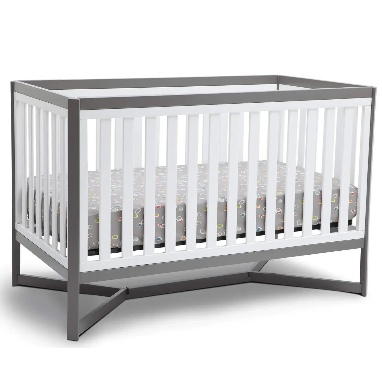 

Furniture 4-in-1 Convertible Crib, White/Grey 66 discount