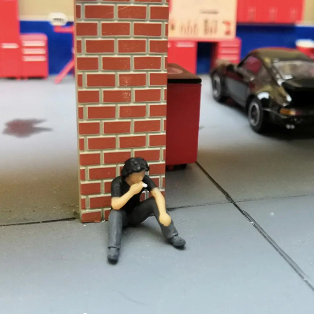 1/64 Hars Uniform Man Beeldje Figuur, Schaal Action Figure Model voor Diorama's DIY Omgebouwd Voertuig Scène