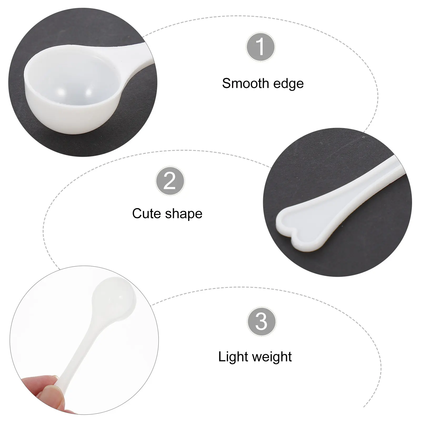 

100Pcs Plastic Measuring Scoop Set White Micro Spoons for Precise Powder Measurement in Labs Kitchens Schools Tiny Dosing Tools